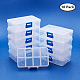 Benecreat10パック8グリッドジュエリーディバイダーボックスオーガナイザー調節可能な透明なプラスチックビーズケース収納容器4.33 x 2.68 x 1.18インチ  区画  1.18 x 0.98 x 1.02インチ CON-BC0001-01-2