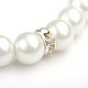 Glasperlen runde Perlen Armbänder strecken BJEW-JB01544-01-2