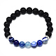 Bracelets extensibles avec perles en lapis-lazuli naturel BJEW-R309-02-A01-1