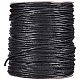 JEWELEADER 1 Roll About 100 Yards Round Braided Waxed Cotton Cord 2mm Macrame Craft DIY Thread Beading String for Jewelry Making Friendship Bracelets Leather Sewing - Black YC-PH0002-17-1