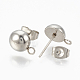 201 Stainless Steel Stud Earring Findings X-STAS-Q225-16A-6mm-2