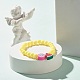 Bracelet extensible de fruits en argile polymère fait à la main avec des perles rondes pour les enfants BJEW-JB07583-5