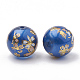 Flower Picture Printed Glass Beads GLAA-Q071-02B-2