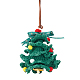 かぎ針編みのクリスマス ツリー ハンギング ペンダントの装飾  自動車のバックミラーと車のインテリア吊り下げアクセサリー用  濃い緑  370~430mm HJEW-WH0007-14-1