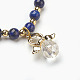 Natural Lapis Lazuli(Dyed) Beads Stretch Charm Bracelets BJEW-JB03857-02-2
