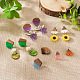 Cheriswelry diy 12 пара 12 стиля двухцветные серьги-гвоздики из смолы и орехового дерева DIY-CW0001-35-7