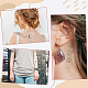 GORGECRAFT 6 Sheets 6 Styles Simple Temporary Tattoo Moon Tattoos Removable Body Stickers Paper Waterproof Planet Star Sun Heart Universe Theme Pattern Tats Suit for Arm Neck Birthday Party Favors DIY-GF0007-13-7