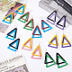 Anattasoul 8 paio di orecchini pendenti a doppio triangolo in legno di 8 colori con perni di ferro EJEW-AN0004-46-7