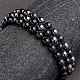 Perles de pierres précieuses mélangées naturelles et synthétiques bracelets de perles tressées BJEW-SW00002-03-4