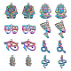 Chgcraft 16 pièces 8 styles breloques de couleur arc-en-ciel pendentifs en alliage plaqué serpent drame masque pharaon breloques en alliage pendentifs pour la fabrication de collier de bijoux FIND-CA0005-90-1