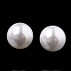 環境に優しいプラスチック模造真珠ビーズ  高い光沢  グレードA  片穴ビーズ  ラウンド  ホワイト  4mm  半分穴：0.7mm MACR-S278-4mm-01-2