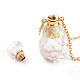 Electroplated Natural Quartz Crystal Openable Perfume Bottle Pendant Necklaces NJEW-H216-02B-G-4