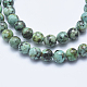 Brins de perles turquoises africaines naturelles (jaspe) G-E444-47-6mm-3