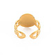 Placcatura ionica (ip) 304 ovale in acciaio inossidabile con anello del polsino aperto umano per le donne RJEW-S405-164G-2