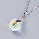 Electroplated Glass Pendant Necklaces NJEW-JN02503-2