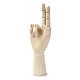 木製アーティストマネキン  柔軟な指で  ヤシ  バリーウッド  290x110x57.5mm DIY-P024-C03-1