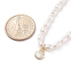 Shell Shaped Brass Pendant Necklace with Natural Pearl for Women NJEW-JN03831-5