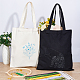 CHGCRAFT DIY Flower & Cat Pattern Canvas Bag Embroidery Starter Kit DIY-CA0003-76-4