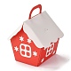 クリスマス折りたたみギフトボックス  ハンドル付きの家の形  ギフトラッピングバッグ  プレゼント用キャンディークッキー  レッド  103x106x124mm X-CON-P010-A01-2