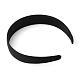Plastic Hair Bands, with Cloth Covered, Black, 125mm