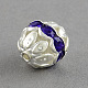 Round Brass Glass Rhinestone Beads KK-S130A-06-2