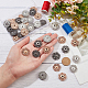 NBEADS 24 Sets Alloy Flower Snap Buttons FIND-NB0003-65-3