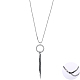 New Elegant Zinc Alloy Rhinestone Tassel Long Chain Necklaces NJEW-BB15047-3