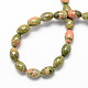 Oval Shaped Natural Gemstone Unakite Stone Beads Strands G-S106-12x8mm-04-2