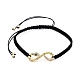 Paar verstellbare Nylonfaden geflochtene Perlen Armbänder BJEW-JB05449-3