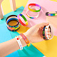 20 Stück 8 Stile Regenbogenfarben Stolz Silikon Herz Kordel Armbänder Set für Männer Frauen BJEW-TA0001-06-5