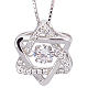 Creatcabin collar con colgante de estrella de david con circonita cúbica transparente SJEW-CN0001-17-1