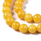Chapelets de perles de pierres en jade jaune teinte G-R271-8mm-Y07-3