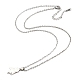 304 colliers pendentif cupidon coeur en acier inoxydable pour femme NJEW-A012-01P-2