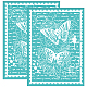 OLYCRAFT 2Pcs 5.5x7.7 Inch Butterfly Stamp Self-Adhesive Silk Screen Printing Stencil Butterfly Flower Postcard Silk Screen Stencil Vintage Stamp Mesh Stencils Transfer for DIY T-Shirt Fabric Painting DIY-WH0337-078-1