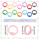 PandaHall Elite 28Pcs 14 Colors Spray Painted Alloy Spring Gate Rings FIND-PH0007-90-2