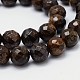Faceted(64 Facets) Natural Bronzite Round Bead Strands G-L284-01-8mm-1