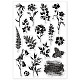 GLOBLELAND Plant Silhouette Clear Stamps for DIY Scrapbooking Leaves Flowers Silhouette Silicone Clear Stamp Seals for Cards Making Photo Album Journal Home Decoration DIY-WH0167-57-0520-8