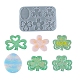 Stampi in silicone per ciondoli a forma di uovo di Pasqua e trifoglio e fiore DIY-L065-01-1