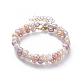Conjuntos de pulseras de perlas de agua dulce naturales BJEW-JB05122-1