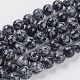 Chapelets de perles de flocon de neige en obsidienne naturelle G-G515-10mm-01-1