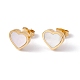 Natural Shell Heart Stud Earrings & Pendant Necklace SJEW-G080-01G-6