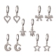 Orecchini pendenti a monachella con zirconi chiari EJEW-JE05206-01-1