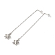 304 Stainless Steel Long Chain with Star Dangle Stud Earrings for Women EJEW-A068-04P-1