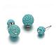 Perles de résine de fleurs et acrylique ronde bracelets de perles de perles et boucles d'oreilles SJEW-D049-01-4