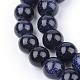 Synthetic Blue Goldstone Beads Strands G-Q462-6mm-28-1