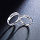 Shegrace ajustable 925 anillos de dedo de pareja de plata esterlina JR420A-2