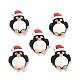 樹脂カボション  クリスマステーマ  クリスマス帽子のペンギン  ブラック  23.5x18.5x8mm X-CRES-D004-06-1