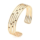 304 Stainless Steel Multi Line Cuff Bangle with Enamel BJEW-F457-30G-3