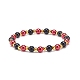 Glass & Iron Round Beaded Stretch Bracelet for Women BJEW-JB08510-01-1