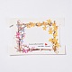 長方形の紙のヘアゴムのディスプレイカード  ヘアゴム用の花のジュエリー ディスプレイ カード  ゴールド  8.05x12x0.05cm CDIS-C004-07F-1